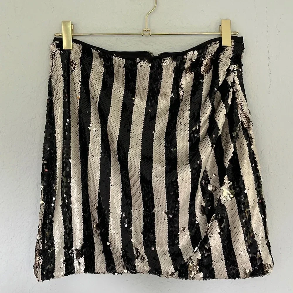 DO+BE Striped Sequin Skirt M - Picture 5 of 10